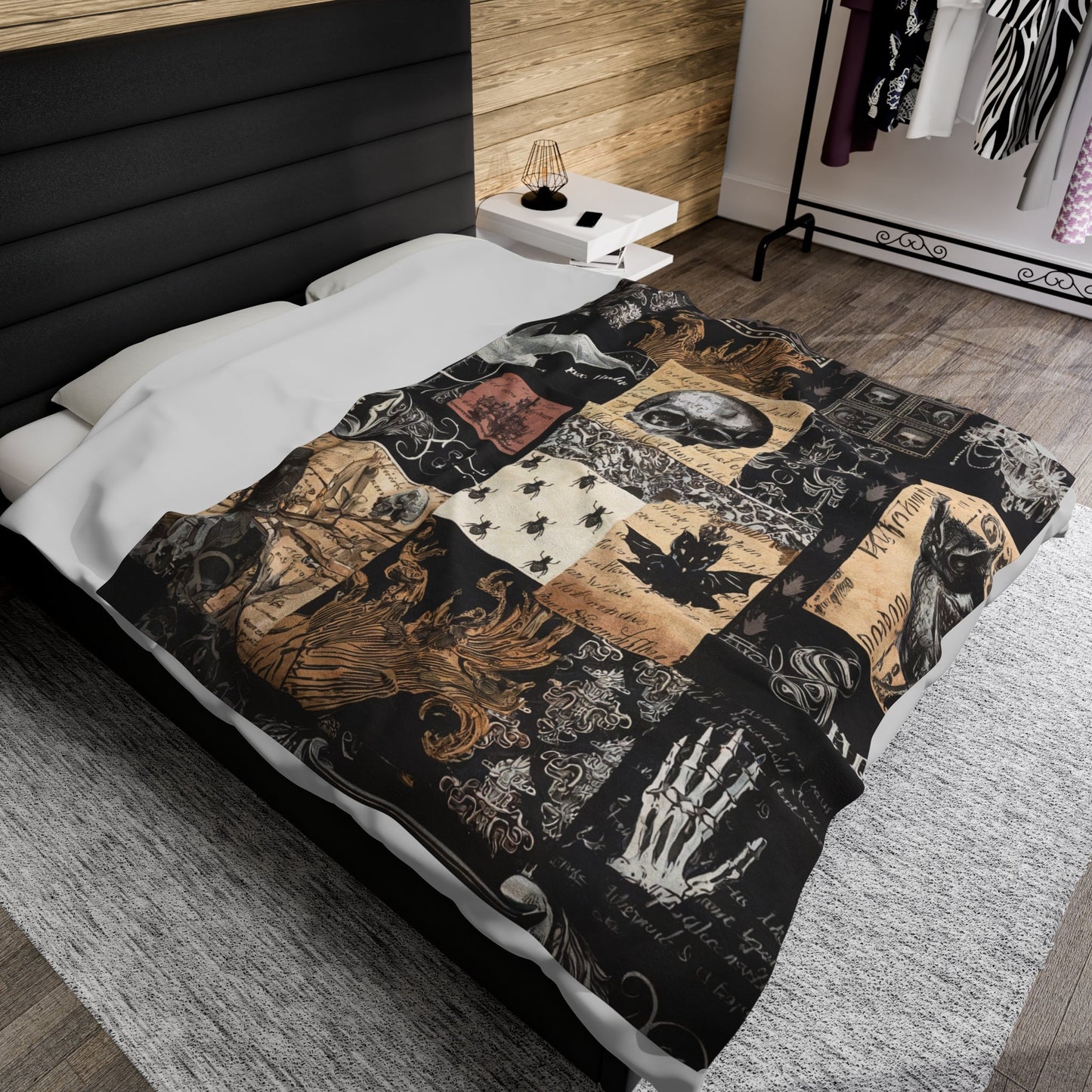 All Over Prints - Gothic Collage | Polyester Blanket | 2 Different Sizes from Crypto Zoo Tees