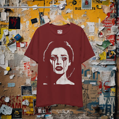 T-Shirt - Gothic Femme: The Tearful Beauty T-shirt | Bella+Canvas Shirt | Punk Rock Cat Kitty Tee from Crypto Zoo Tees