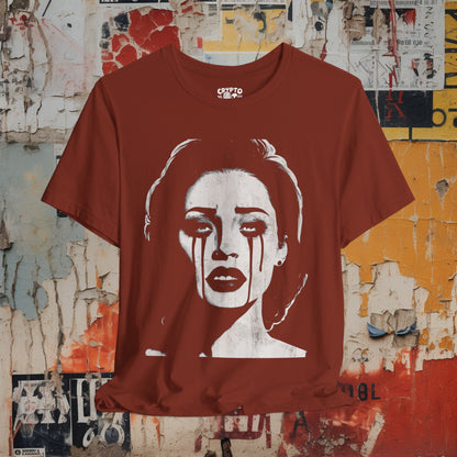 T-Shirt - Gothic Femme: The Tearful Beauty T-shirt | Bella+Canvas Shirt | Punk Rock Cat Kitty Tee from Crypto Zoo Tees