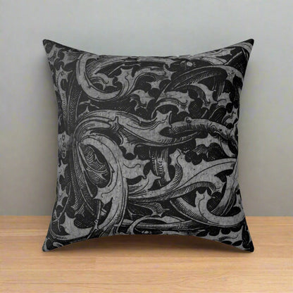 Home Decor - GOTHIC FILIGREE PILLOW - Spun Polyester Square Pillow - Goth Home Decor - Decorative Throw Pillow from Crypto Zoo Tees