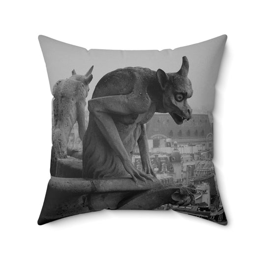 Home Decor - GOTHIC GARGOYLE | Home Decor | Notre Dame | Spun Polyester Pillow | Pillow Included! from Crypto Zoo Tees