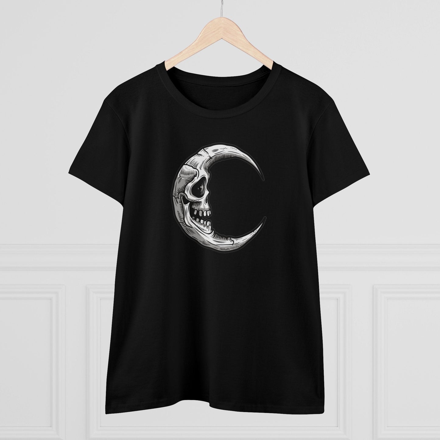 T-Shirt - Gothic Moon Skull | Women's T-Shirt | Cotton Ladies Tee from Crypto Zoo Tees