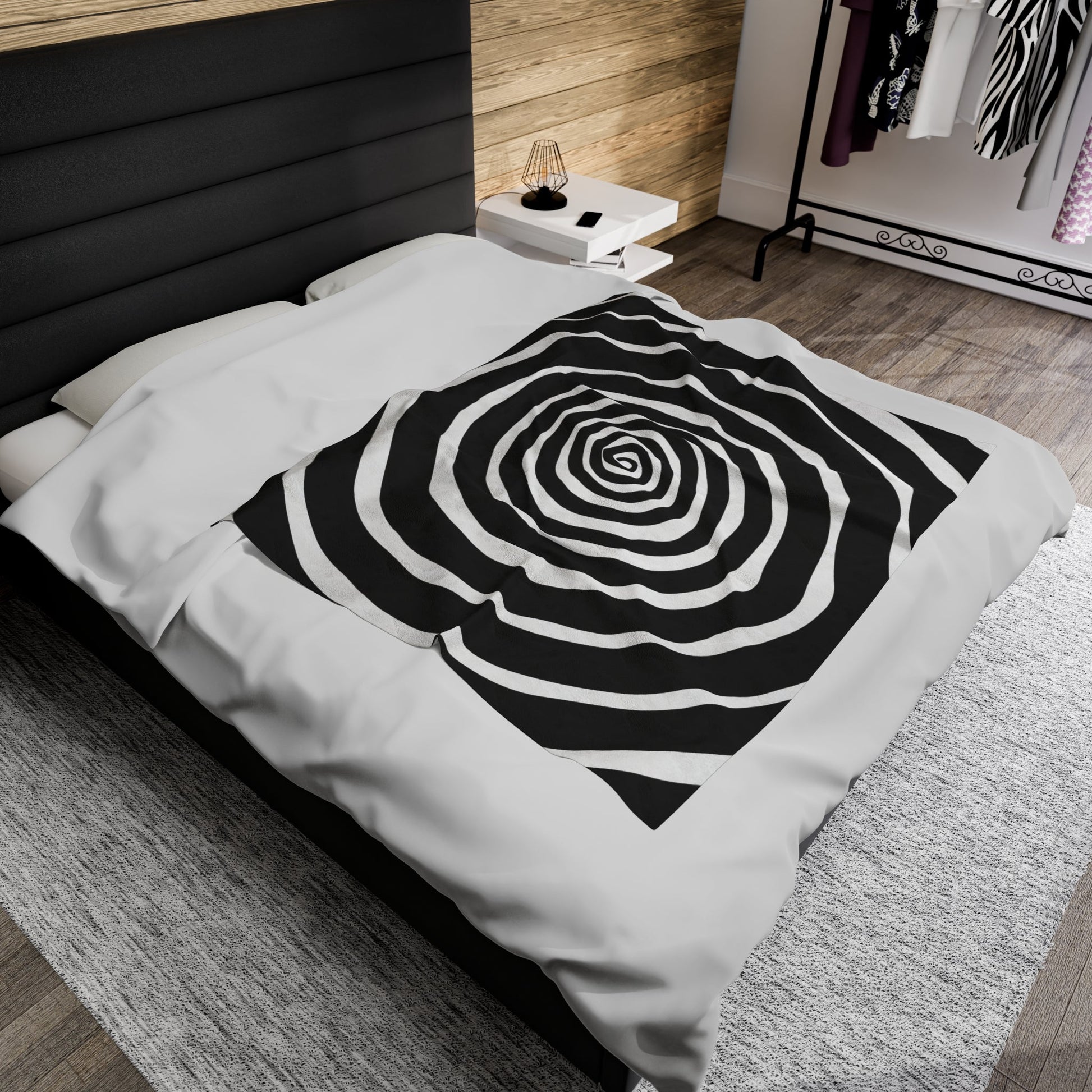 All Over Prints - Gothic Spiral Velveteen Blanket - Abstract Cozy Throw for Home - Soft Plush Decor in 2 Sizes from Crypto Zoo Tees