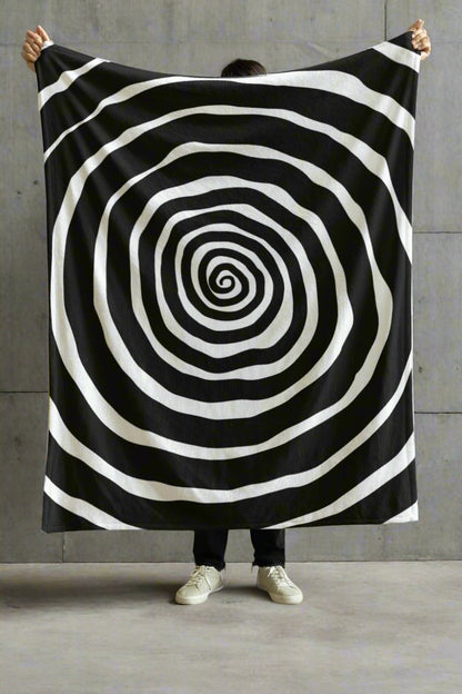 All Over Prints - Gothic Spiral Velveteen Blanket - Abstract Cozy Throw for Home - Soft Plush Decor in 2 Sizes from Crypto Zoo Tees