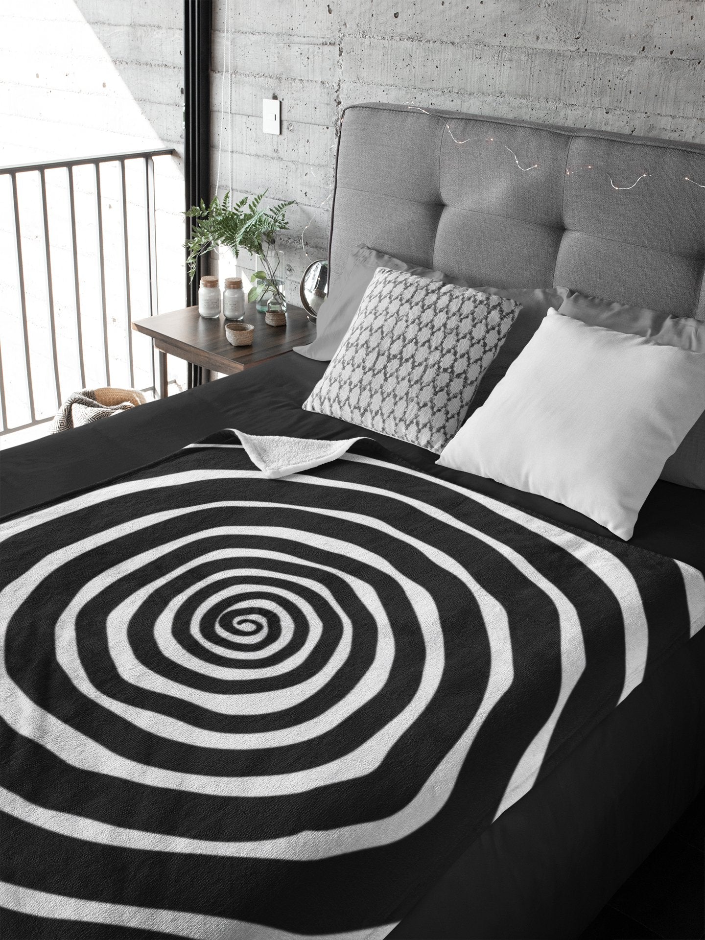 All Over Prints - Gothic Spiral Velveteen Blanket - Abstract Cozy Throw for Home - Soft Plush Decor in 2 Sizes from Crypto Zoo Tees