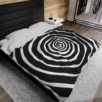 All Over Prints - Gothic Spiral Velveteen Blanket - Abstract Cozy Throw for Home - Soft Plush Decor in 2 Sizes from Crypto Zoo Tees