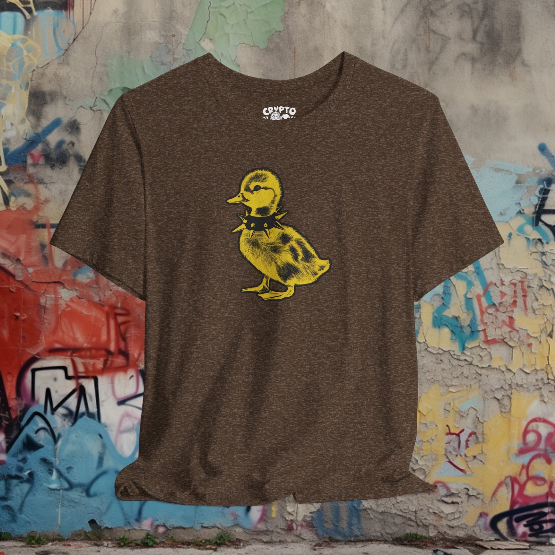 T-Shirt - Grande Punk Baby Duck in Spiked Collar Funny Animal Tee | Bella + Canvas Unisex T-shirt from Crypto Zoo Tees