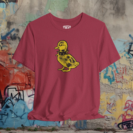 T-Shirt - Grande Punk Baby Duck in Spiked Collar Funny Animal Tee | Bella + Canvas Unisex T-shirt from Crypto Zoo Tees