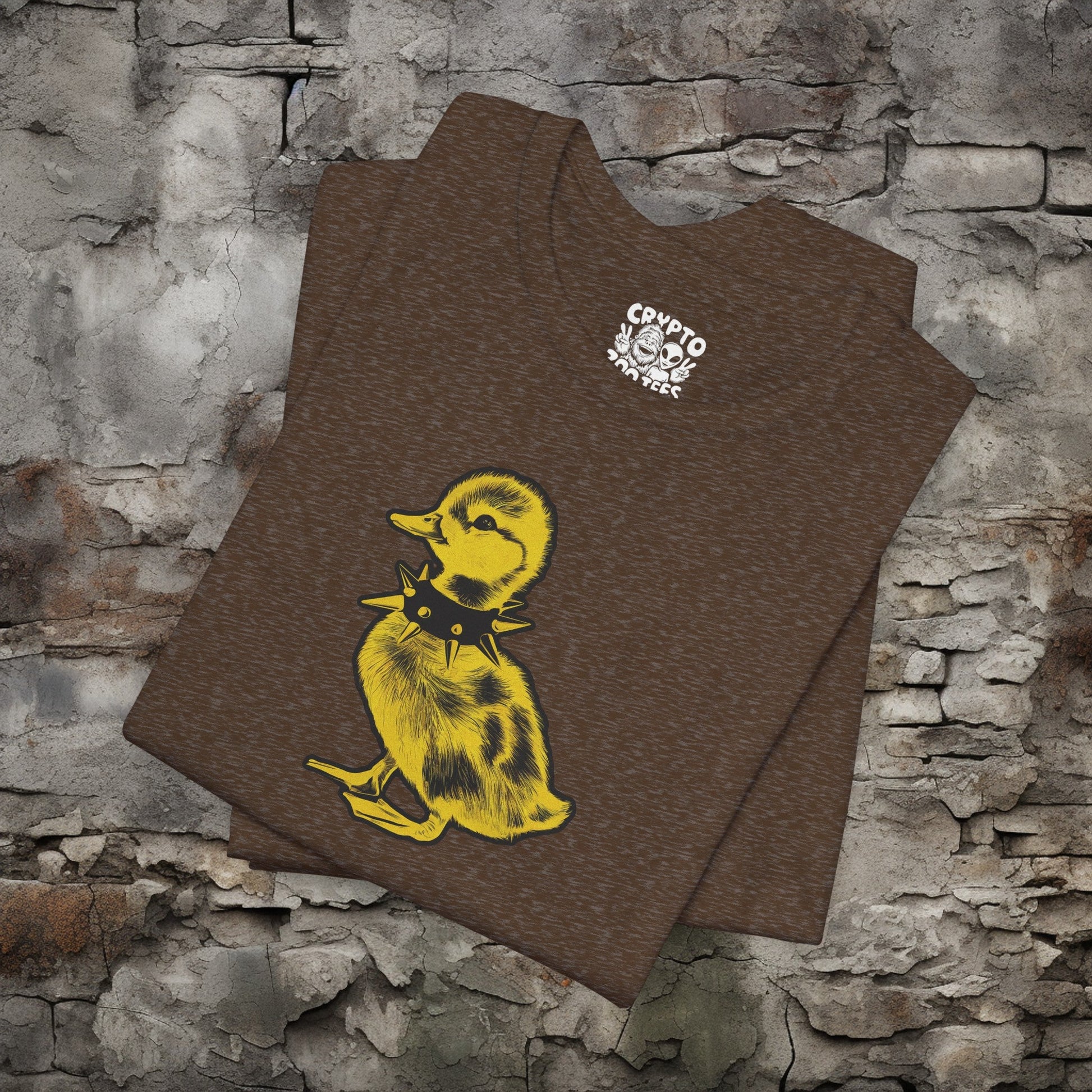 T-Shirt - Grande Punk Baby Duck in Spiked Collar Funny Animal Tee | Bella + Canvas Unisex T-shirt from Crypto Zoo Tees