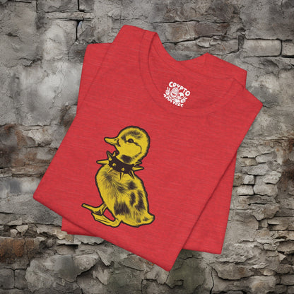 T-Shirt - Grande Punk Baby Duck in Spiked Collar Funny Animal Tee | Bella + Canvas Unisex T-shirt from Crypto Zoo Tees