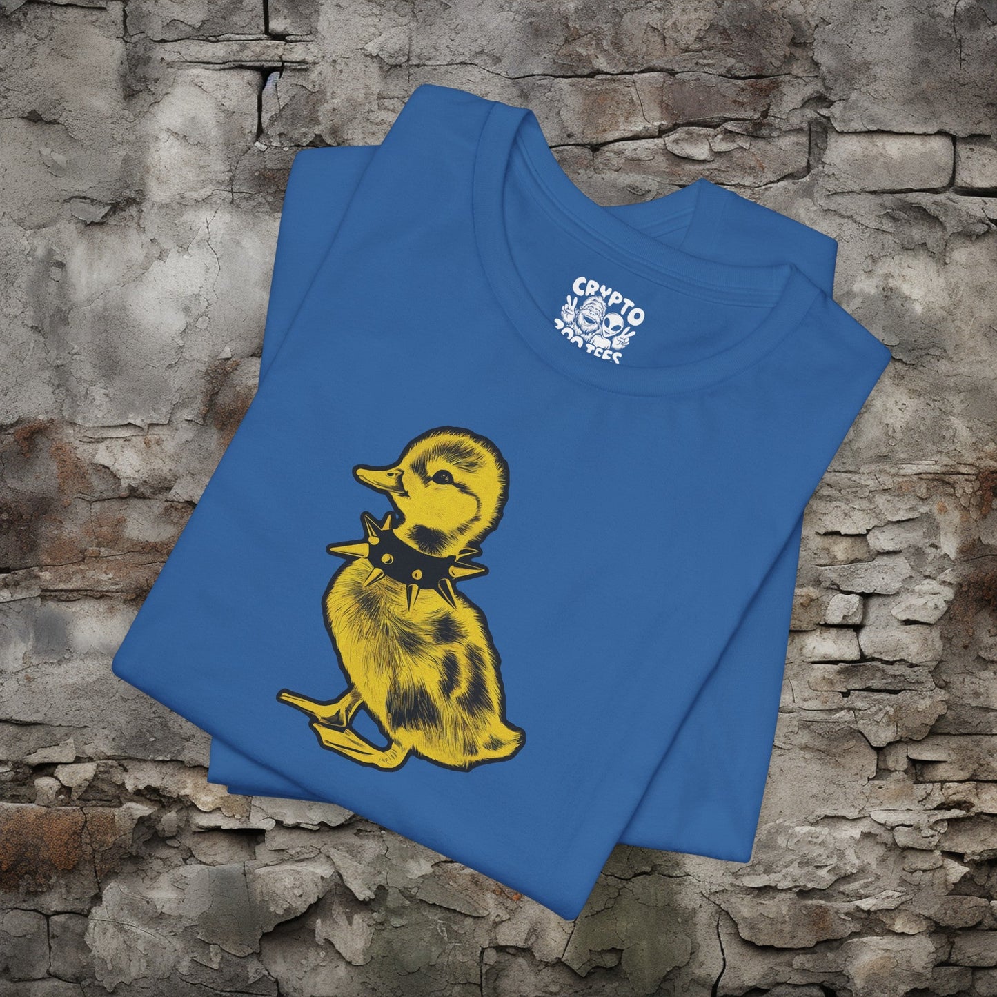 T-Shirt - Grande Punk Baby Duck in Spiked Collar Funny Animal Tee | Bella + Canvas Unisex T-shirt from Crypto Zoo Tees