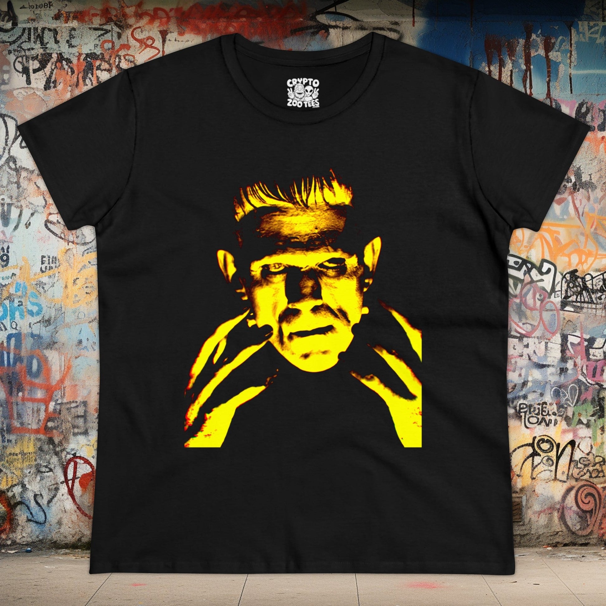 T-Shirt - Green Frankenstein | Women's T-Shirt | Cotton Tee | Ladies Tee from Crypto Zoo Tees