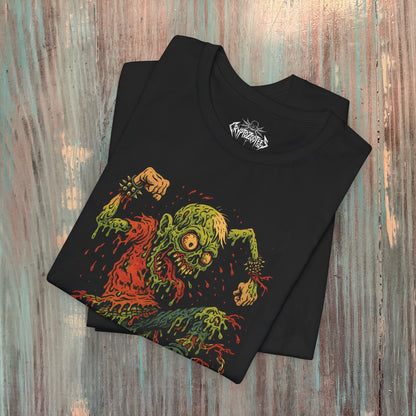 T-Shirt - Grindcore Zombie Gore | Unisex T-shirt (Bella+Canvas 3001) | Horror, Skulls &amp; Skeletons | Punk, Metal from Crypto Zoo Tees