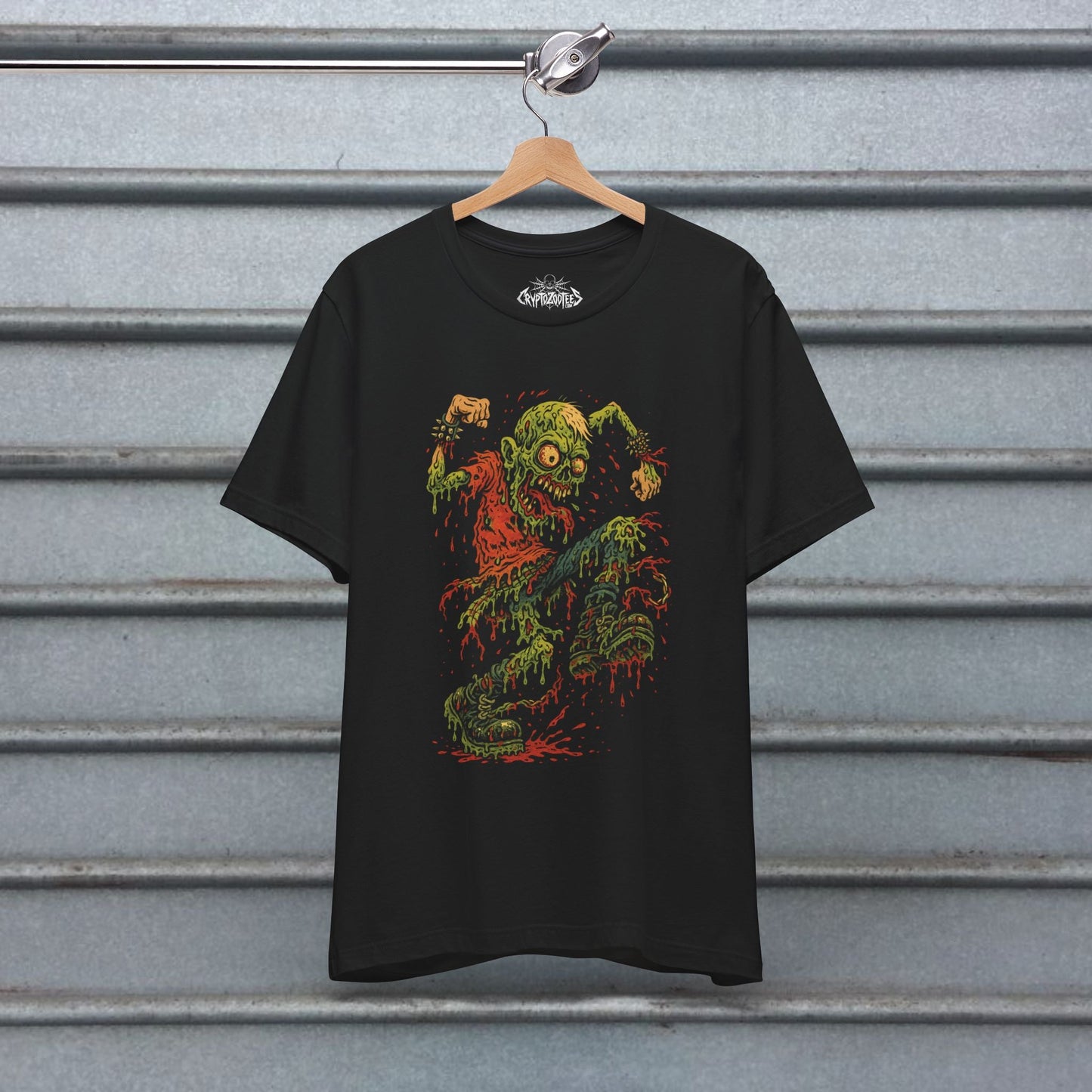 T-Shirt - Grindcore Zombie Gore | Unisex T-shirt (Bella+Canvas 3001) | Horror, Skulls &amp; Skeletons | Punk, Metal from Crypto Zoo Tees