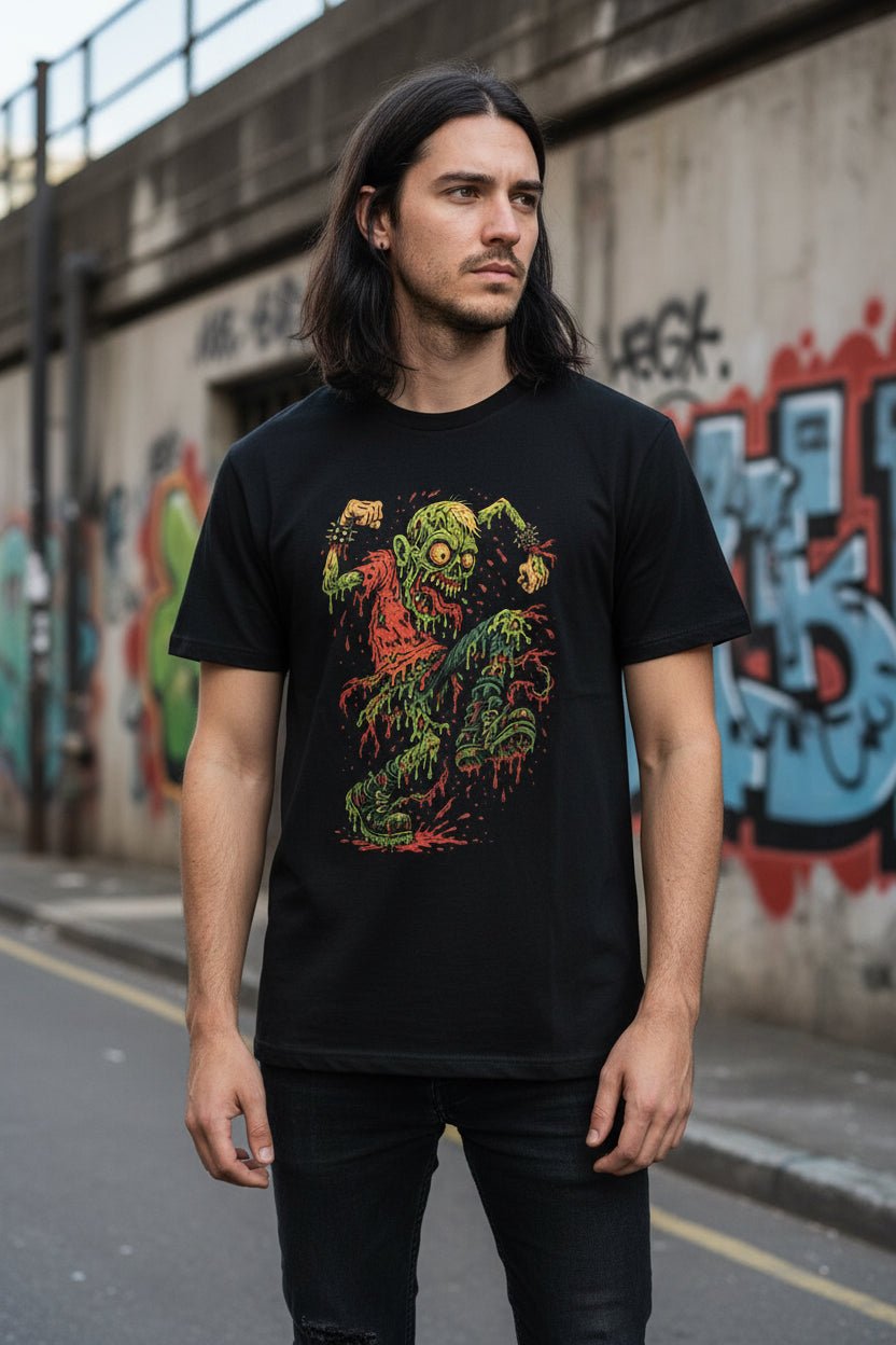 T-Shirt - Grindcore Zombie Gore | Unisex T-shirt (Bella+Canvas 3001) | Horror, Skulls &amp; Skeletons | Punk, Metal from Crypto Zoo Tees