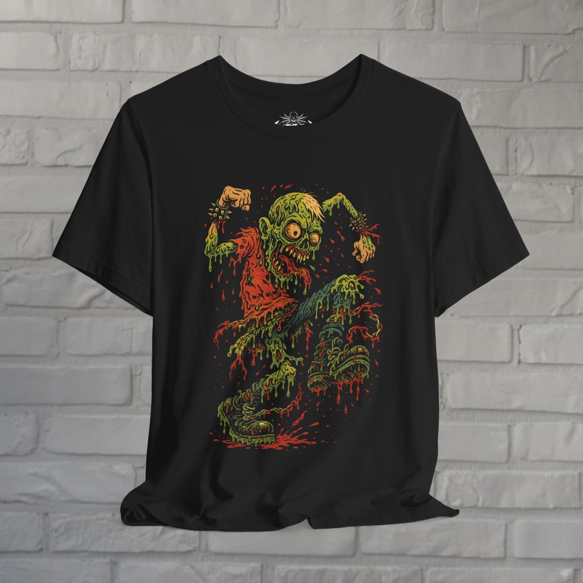 T-Shirt - Grindcore Zombie Gore | Unisex T-shirt (Bella+Canvas 3001) | Horror, Skulls &amp; Skeletons | Punk, Metal from Crypto Zoo Tees