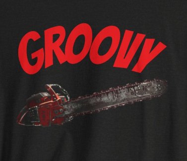 T-Shirt - Groovy Chainsaw T-shirt | Evil Dead | Bella + Canvas Unisex T-shirt from Crypto Zoo Tees