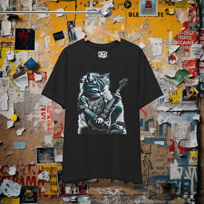 T-Shirt - Grunge Cat Guitar Tee | Unisex T-shirt | Music, Cats | Grunge, Retro from Crypto Zoo Tees