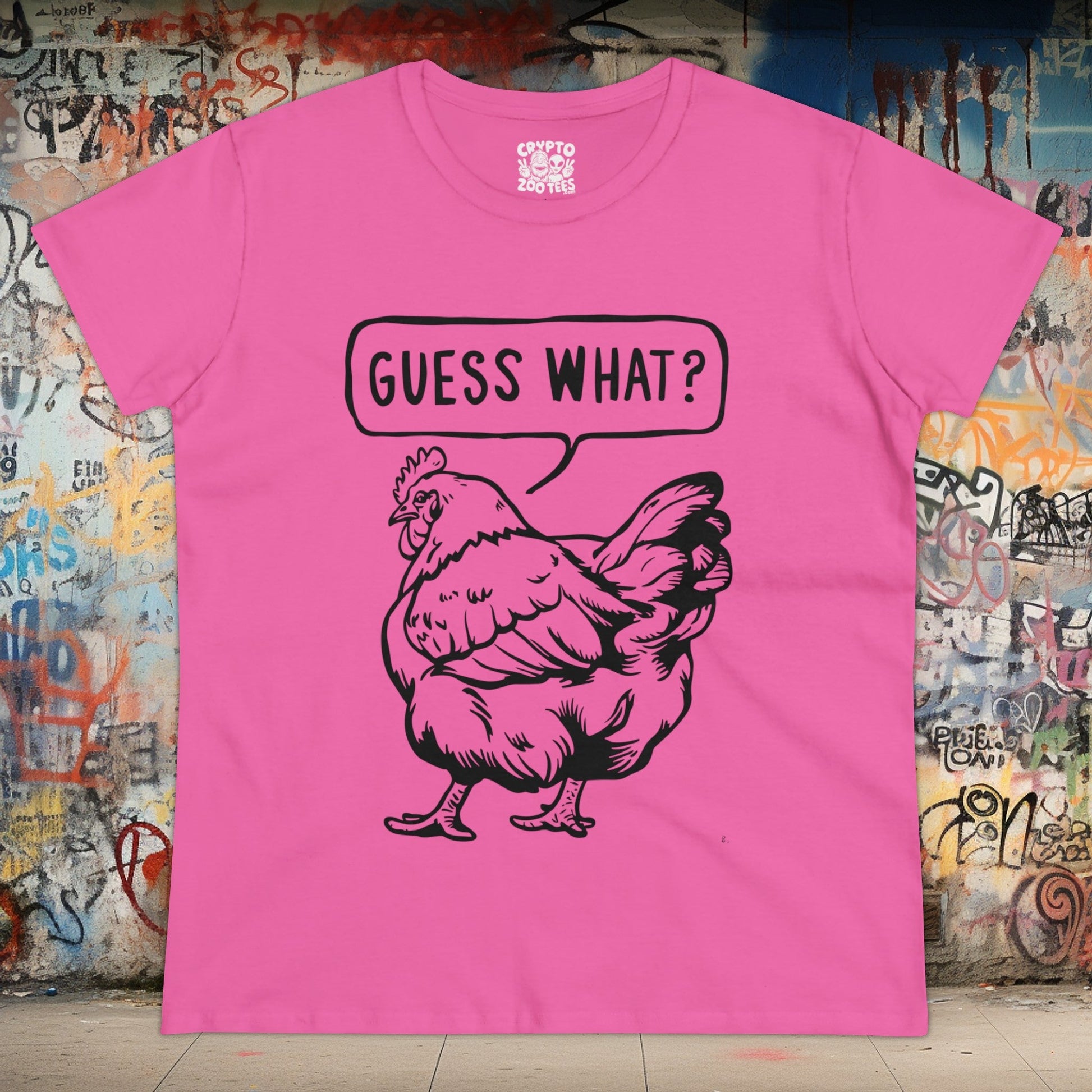 T - Shirt - Guess What Chicken Butt | Women's T - Shirt | Cotton Tee from Crypto Zoo Tees