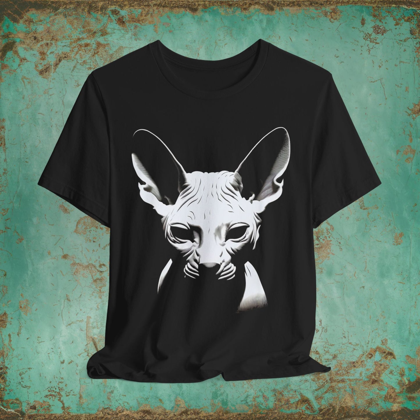 T-Shirt - Hairless Sphinx Cat Bella+Canvas Tee - Funny Cat Shirt, Unisex Pet Lover Apparel, Cute Sphynx Design, Gift for Cat Lovers, Feline Fashion Tee from Crypto Zoo Tees