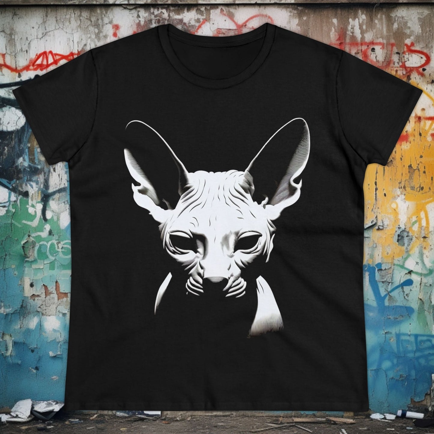 T-Shirt - Hairless Sphinx Cat Ladies Tee - Funny Cat Shirt, Women’s Pet Lover Apparel, Cute Sphynx Design, Gift for Cat Moms, Feline Fashion Tee from Crypto Zoo Tees