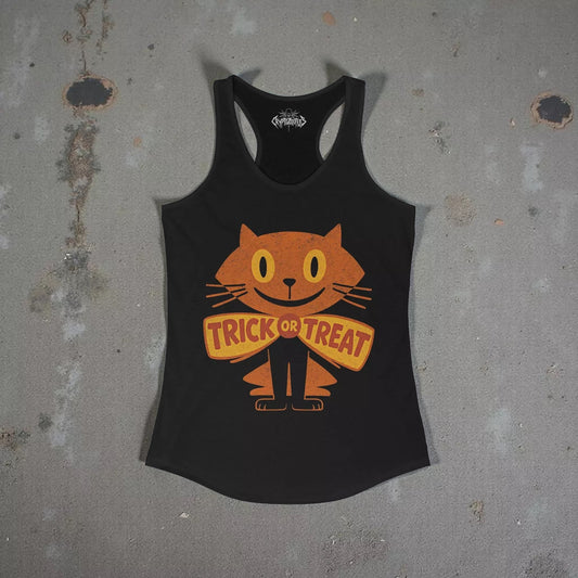  - Halloween Cat Shirt – Trick or Treat Cat Vintage Tee | Kids Tee from Crypto Zoo Tees
