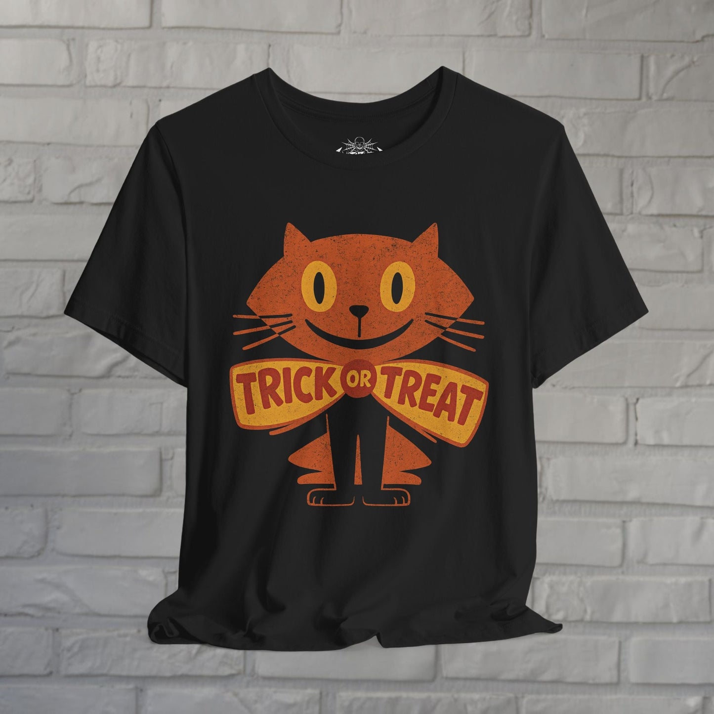  - Halloween Cat Shirt – Trick or Treat Cat Vintage Tee | Kids Tee from Crypto Zoo Tees