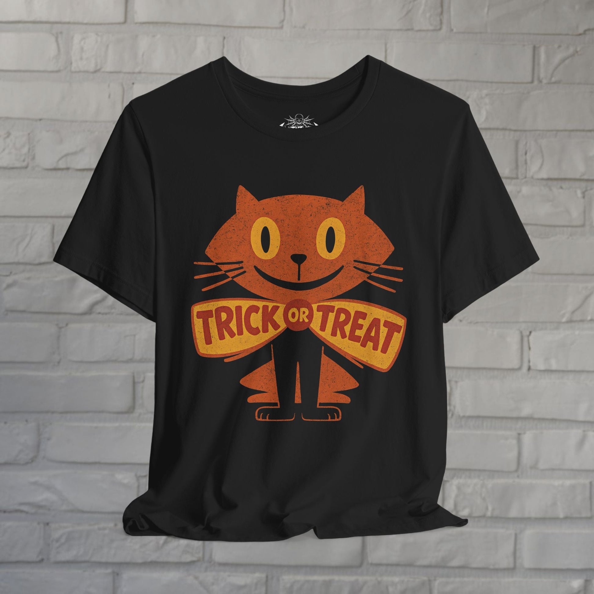  - Halloween Cat Shirt – Trick or Treat Cat Vintage Tee | Kids Tee from Crypto Zoo Tees