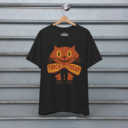  - Halloween Cat Shirt – Trick or Treat Cat Vintage Tee | Kids Tee from Crypto Zoo Tees