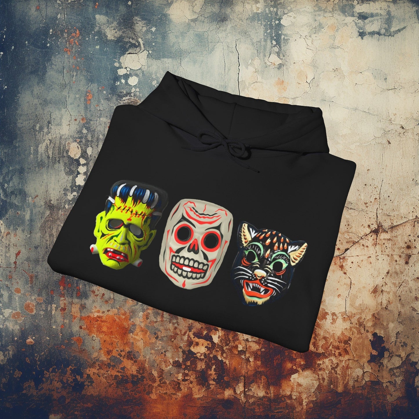 Hoodie - Halloween Masks | Hoodie | Hooded Sweatshirt from Crypto Zoo Tees