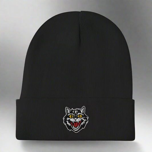  - Halloween Stray Cat | Embroidered Beanie | Winter Hat from Crypto Zoo Tees