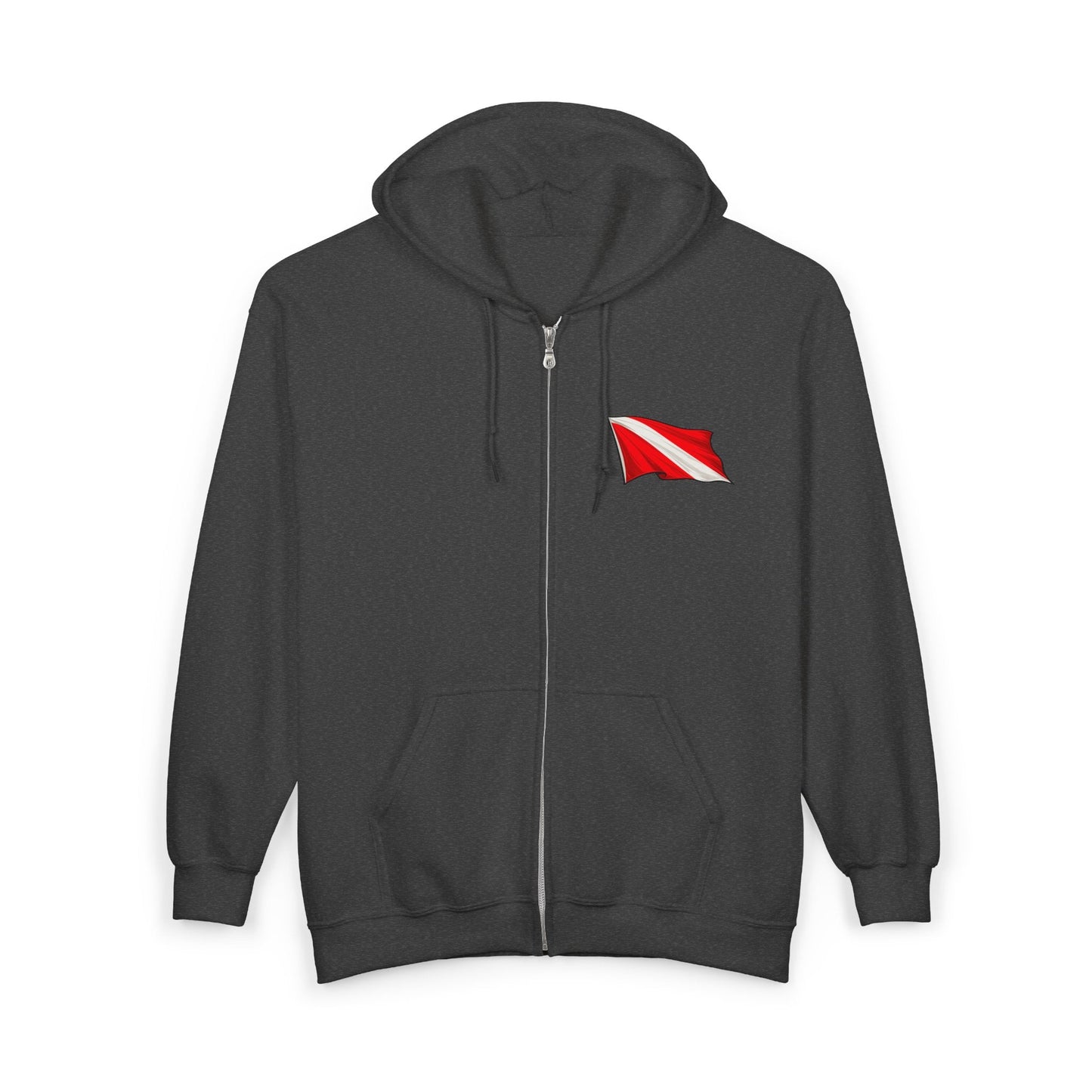 Hoodie - Hampton Dive Team Diver Down Zipper Hoodie from Crypto Zoo Tees