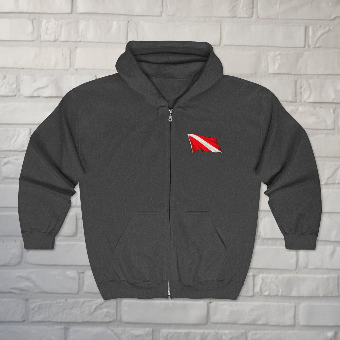 Hoodie - Hampton Dive Team Diver Down Zipper Hoodie from Crypto Zoo Tees