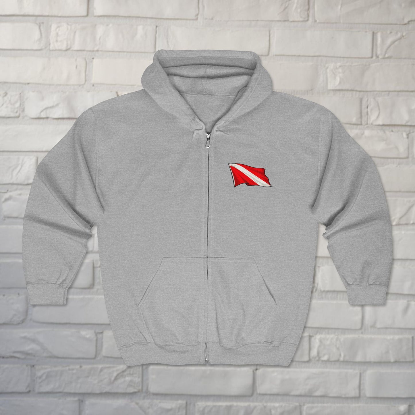 Hoodie - Hampton Dive Team Diver Down Zipper Hoodie from Crypto Zoo Tees