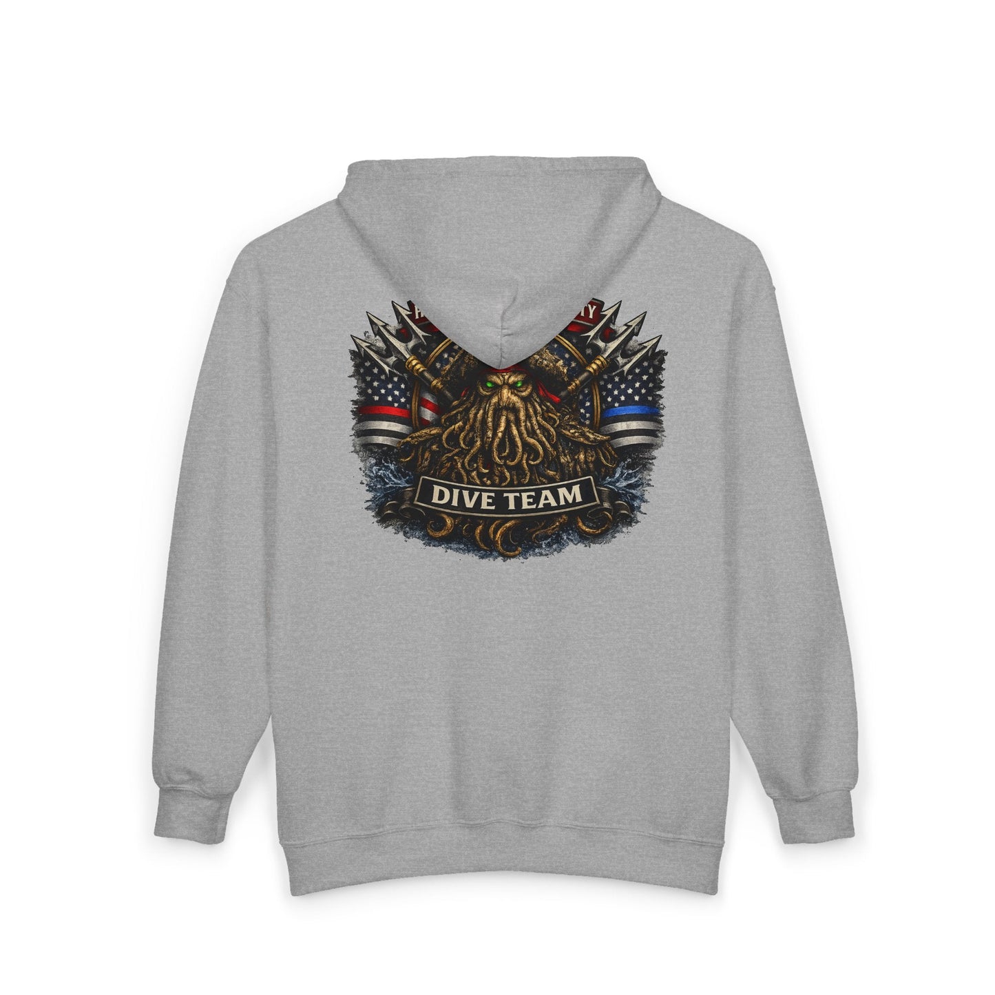 Hoodie - Hampton Dive Team Diver Down Zipper Hoodie from Crypto Zoo Tees