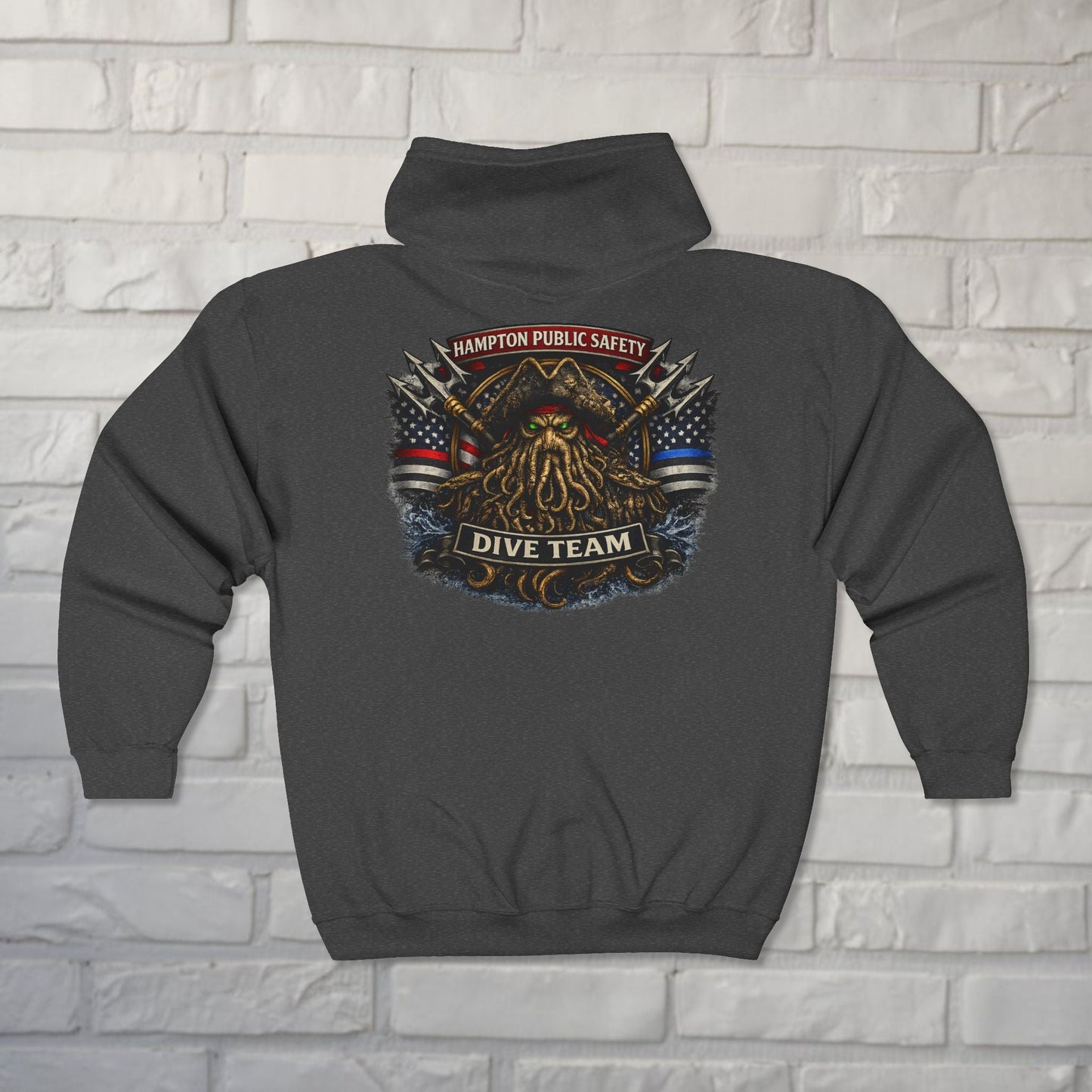 Hoodie - Hampton Dive Team Diver Zipper Hoodie from Crypto Zoo Tees