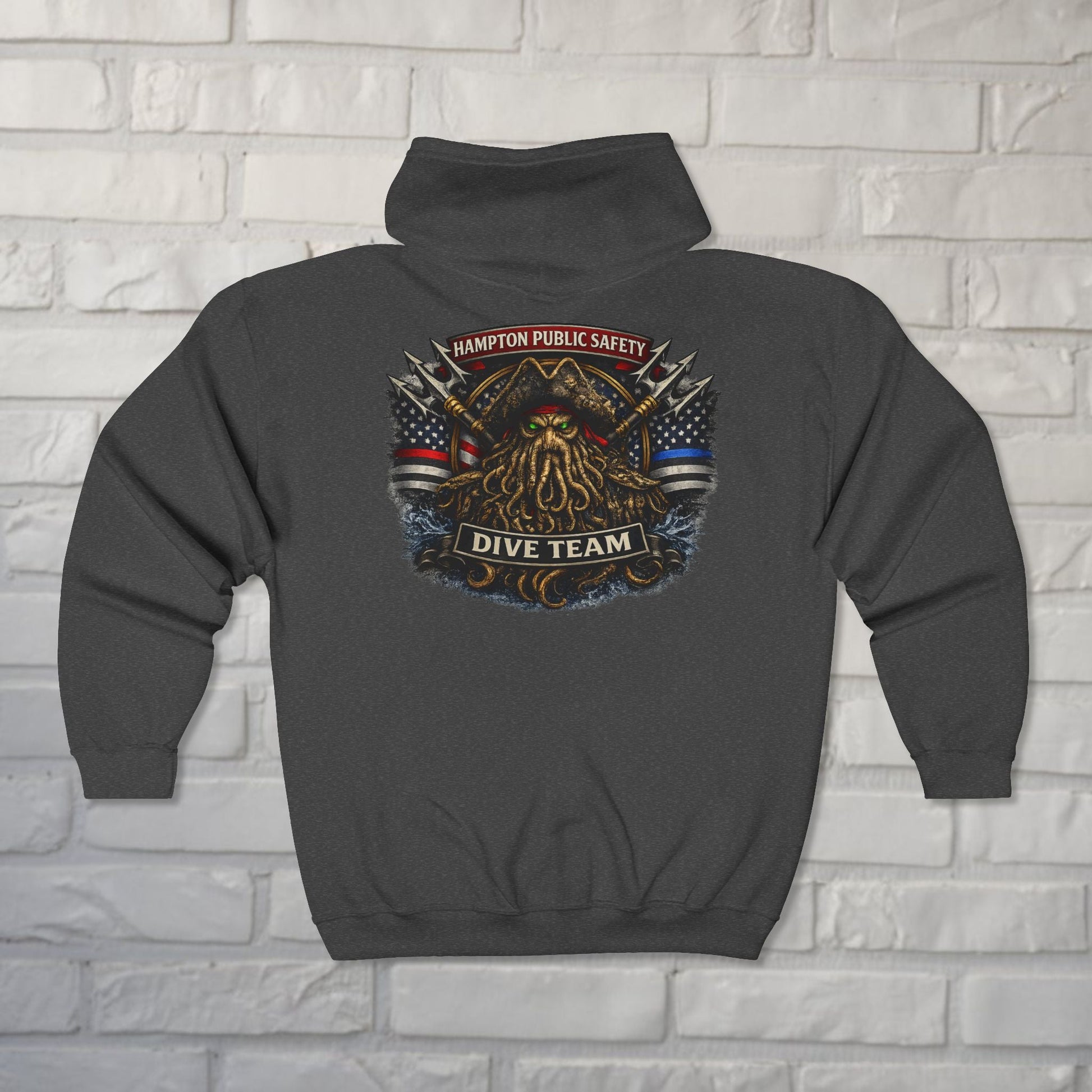 Hoodie - Hampton Dive Team Diver Zipper Hoodie from Crypto Zoo Tees