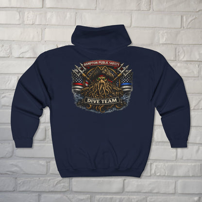 Hoodie - Hampton Dive Team Diver Zipper Hoodie from Crypto Zoo Tees