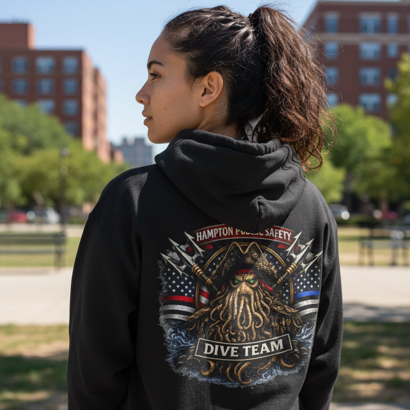 Hoodie - Hampton Dive Team Diver Zipper Hoodie from Crypto Zoo Tees