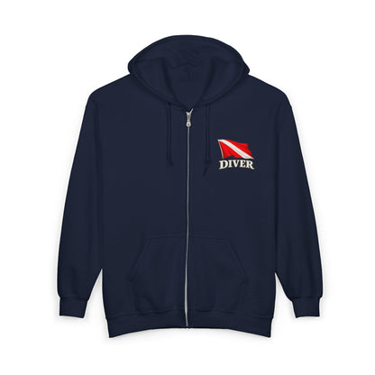 Hoodie - Hampton Dive Team Diver Zipper Hoodie from Crypto Zoo Tees