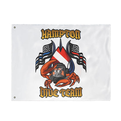 Home Decor - Hampton Dive Team Flag — Double - Sided Nautical Dive Flag with Crab & American Flags CUSTOM from Crypto Zoo Tees