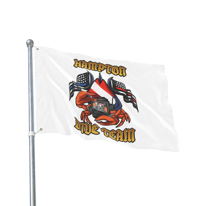 Home Decor - Hampton Dive Team Flag — Double - Sided Nautical Dive Flag with Crab & American Flags CUSTOM from Crypto Zoo Tees