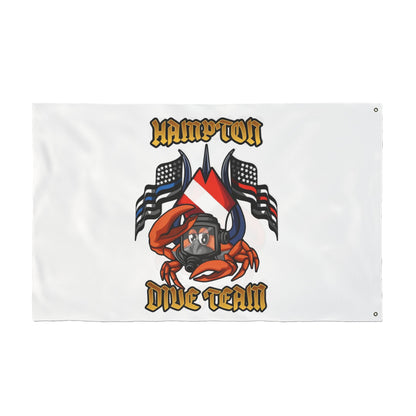 Home Decor - Hampton Dive Team Flag — Double - Sided Nautical Dive Flag with Crab & American Flags CUSTOM from Crypto Zoo Tees