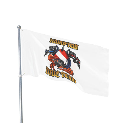 Home Decor - Hampton Dive Team Flag — Double - Sided Nautical Dive Flag with Crab & American Flags CUSTOM from Crypto Zoo Tees