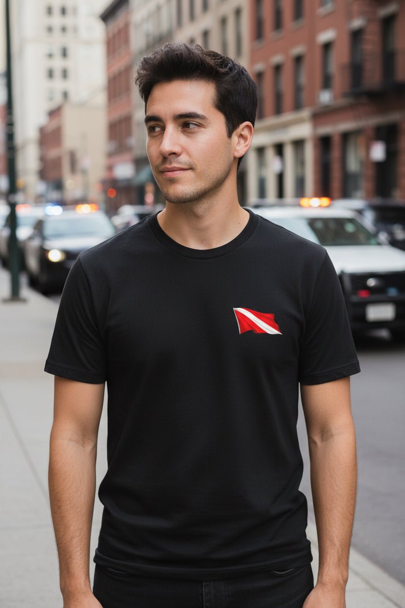 T-Shirt - Hampton Public Saftey Dive Team Flag Shirt - Squid Pirate Tee - Gildan - Hampton Dive Team from Crypto Zoo Tees