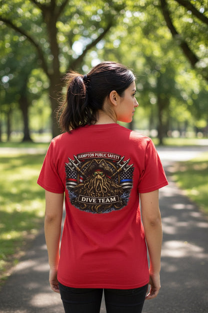 T-Shirt - Hampton Public Saftey Dive Team Flag Shirt - Squid Pirate Tee - Gildan - Hampton Dive Team from Crypto Zoo Tees