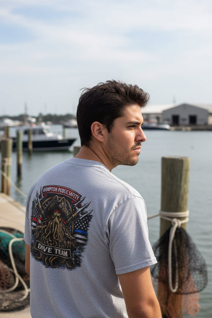 T-Shirt - Hampton Public Saftey Dive Team - Squid Pirate Tee - Gildan - Hampton Dive Team from Crypto Zoo Tees