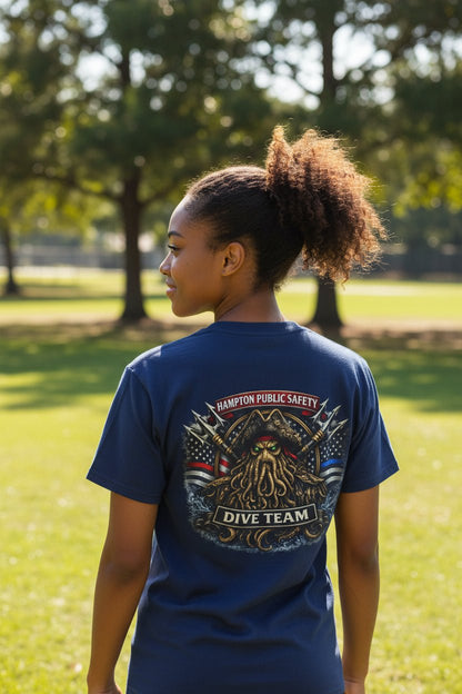 T-Shirt - Hampton Public Saftey Dive Team - Squid Pirate Tee - Gildan - Hampton Dive Team from Crypto Zoo Tees