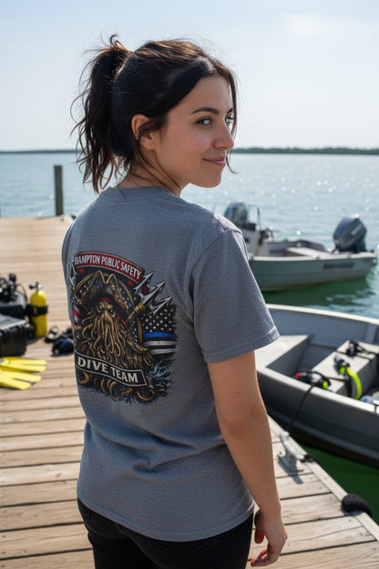 T-Shirt - Hampton Public Saftey Dive Team - Squid Pirate Tee - Gildan - Hampton Dive Team from Crypto Zoo Tees