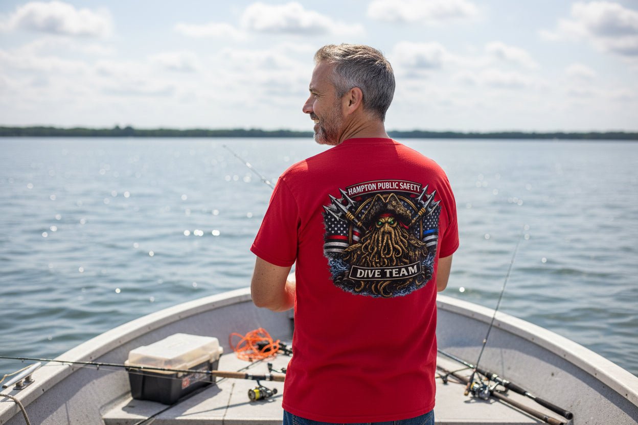 T-Shirt - Hampton Public Saftey Dive Team - Squid Pirate Tee - Gildan - Hampton Dive Team from Crypto Zoo Tees